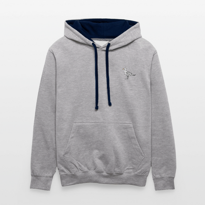 Möwe - Unisex Kontrast-Hoodie - Grau meliert/Navy