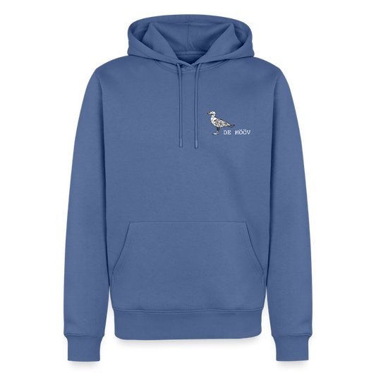 Herren Premium Hoodie - de Mööv (weiss) - Taubenblau