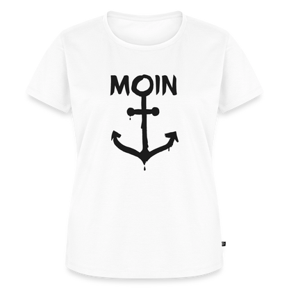 Damen Premium Bio T-Shirt - Moin Anker - Weiß