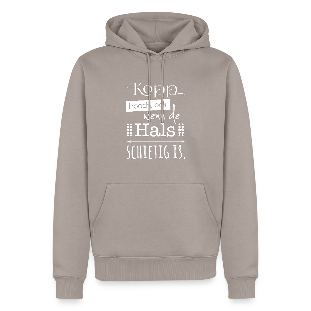 Herren Premium Hoodie - Kopp hooch (weiss) - Taupe