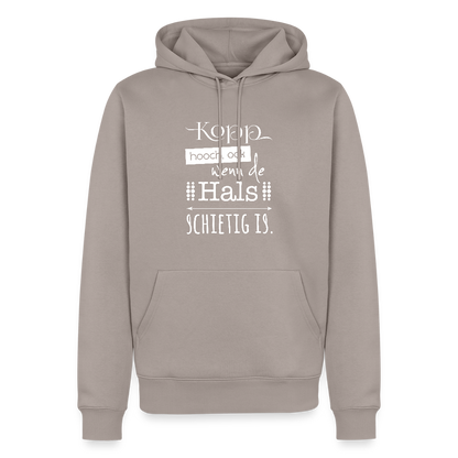 Herren Premium Hoodie - Kopp hooch (weiss) - Taupe