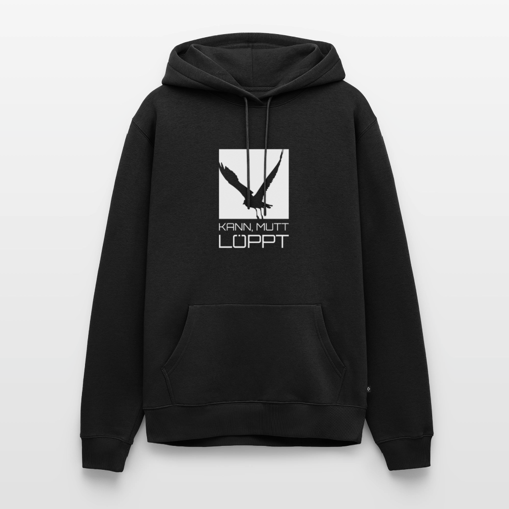 Herren Premium Hoodie - kann, mutt, löppt - Schwarz