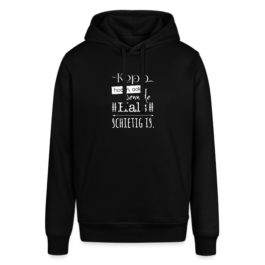 Unisex Bio-Hoodie - Kopp hooch (weiss) - Schwarz