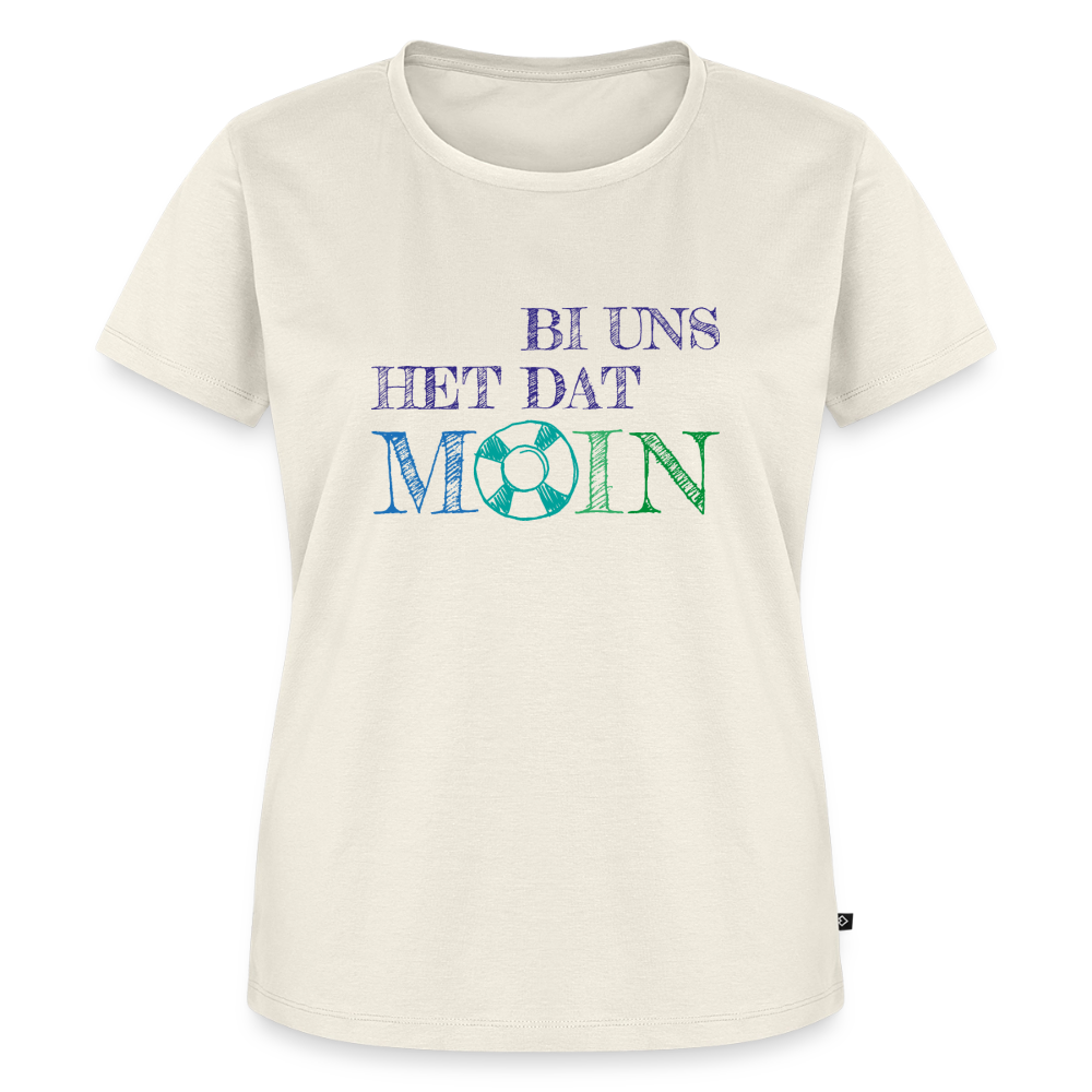 Damen Premium Bio T-Shirt - Bi uns het dat Moin - Naturweiß