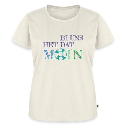 Damen Premium Bio T-Shirt - Bi uns het dat Moin - Naturweiß