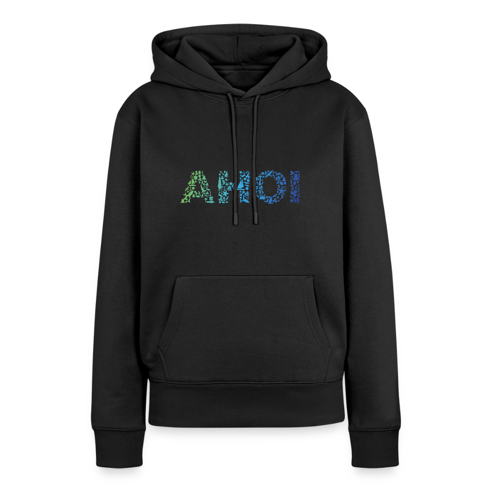 Damen Premium Hoodie - Ahoi doodles - Schwarz