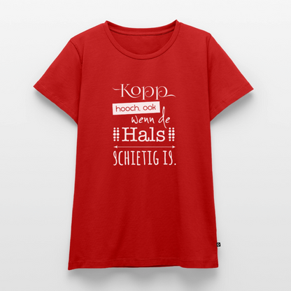 Damen Premium Bio T-Shirt - Kopp hooch (weiss) - Rot