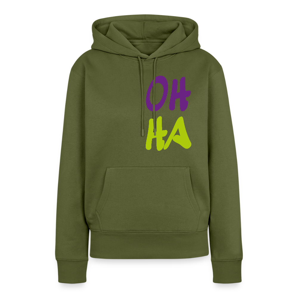Damen Premium Hoodie - Oh ha - Khaki
