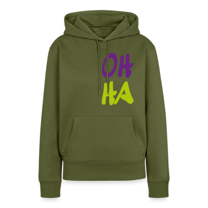 Damen Premium Hoodie - Oh ha - Khaki