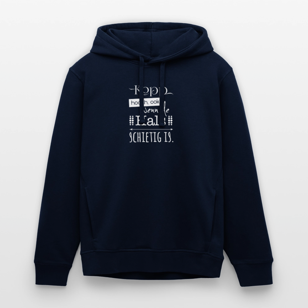 Unisex Bio-Hoodie - Kopp hooch (weiss) - Navy
