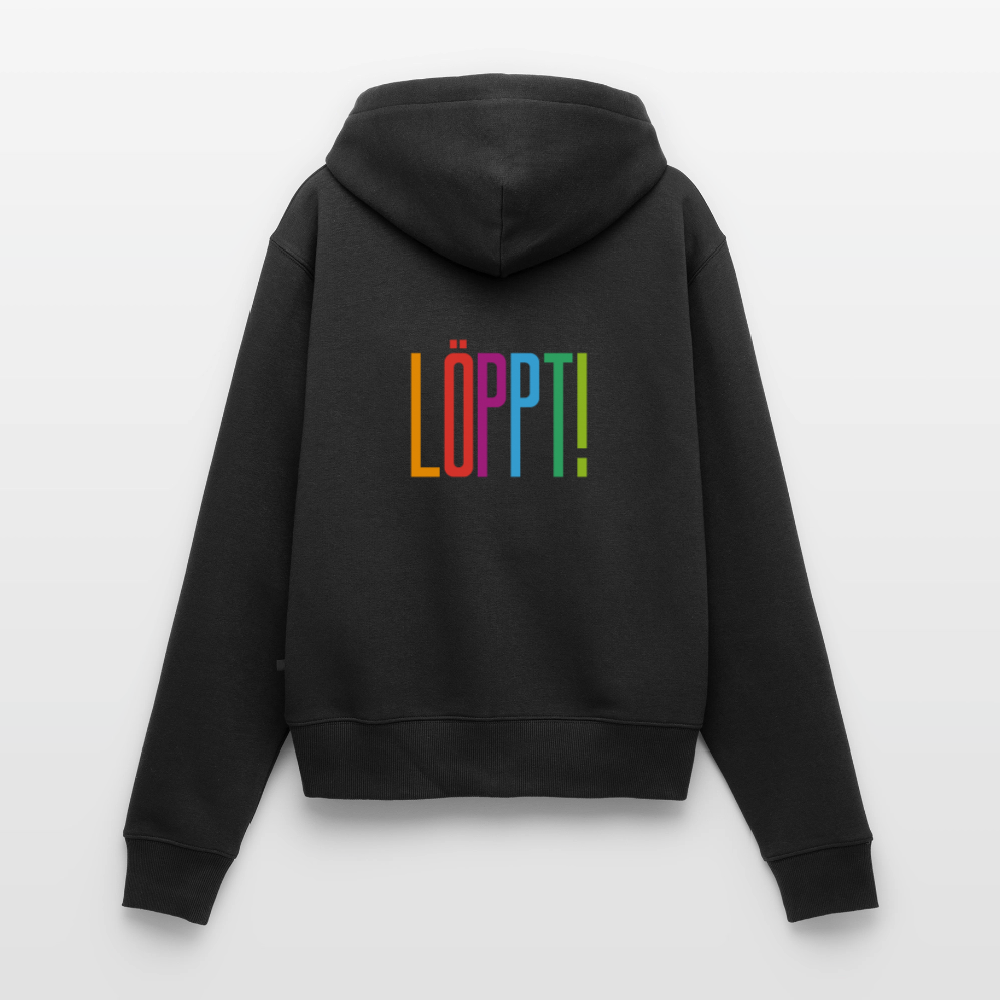 Damen Premium Kapuzenjacke - Löppt! - Schwarz