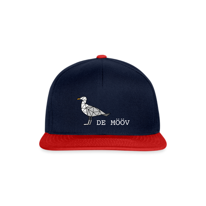 Snapback Cap - de Mööv (weiss) - Navy/Rot