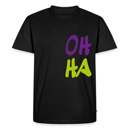 Herren Premium Bio T-Shirt - Oh ha - Schwarz