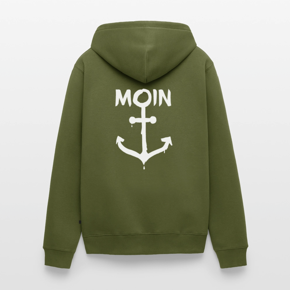 Herren Premium Kapuzenjacke - Moin Anker (weiss) - Khaki