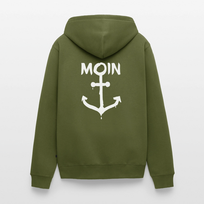 Herren Premium Kapuzenjacke - Moin Anker (weiss) - Khaki
