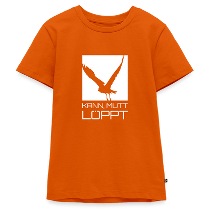 Teenager Premium T-Shirt - Kann, mutt, löppt (weiss) - Orange 