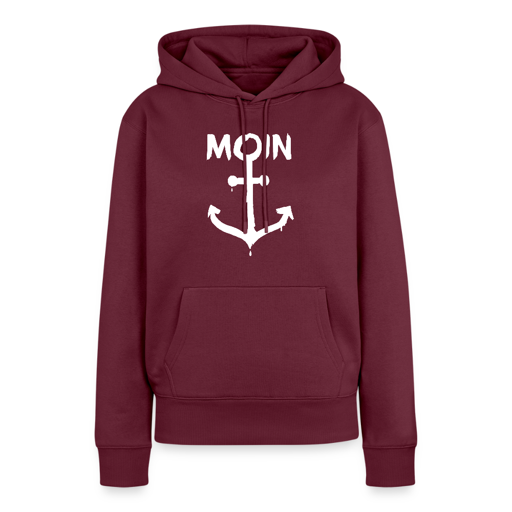Damen Premium Hoodie - Moin Anker (weiss) - Burgunderrot