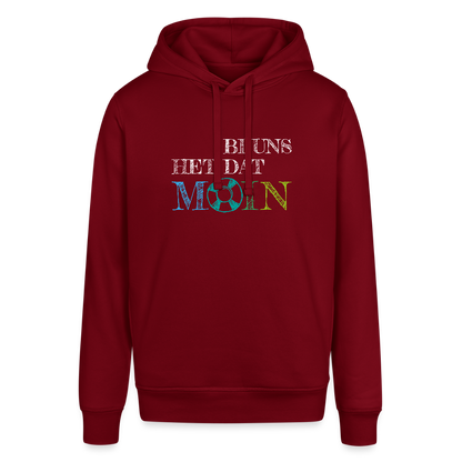 Unisex Bio-Hoodie - Bi uns het dat Moin (weiss) - Burgunderrot