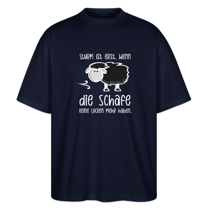 Unisex Oversize Bio-T-Shirt - Schaf (weiss) - Navy