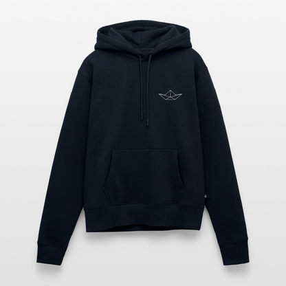 Damen Premium Hoodie - Origami Boot (weiss) - Navy