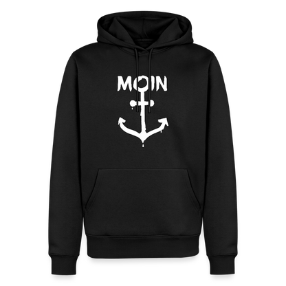 Herren Premium Hoodie - Moin Anker (weiss) - Schwarz