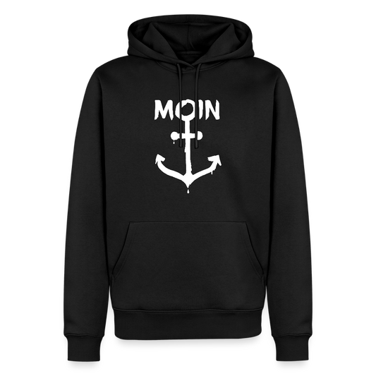 Herren Premium Hoodie - Moin Anker (weiss) - Schwarz