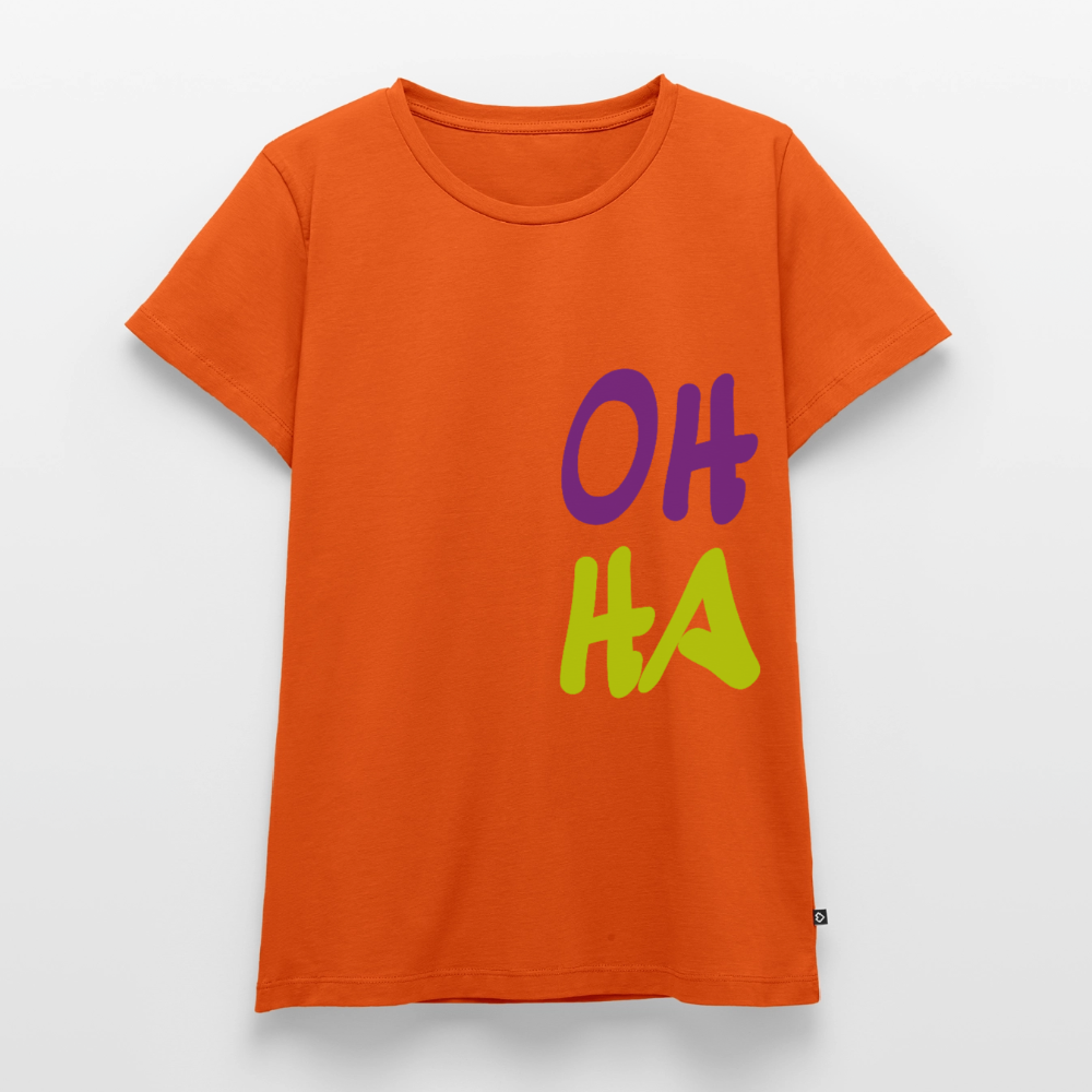 Damen Premium Bio T-Shirt - Oh ha - Orange 