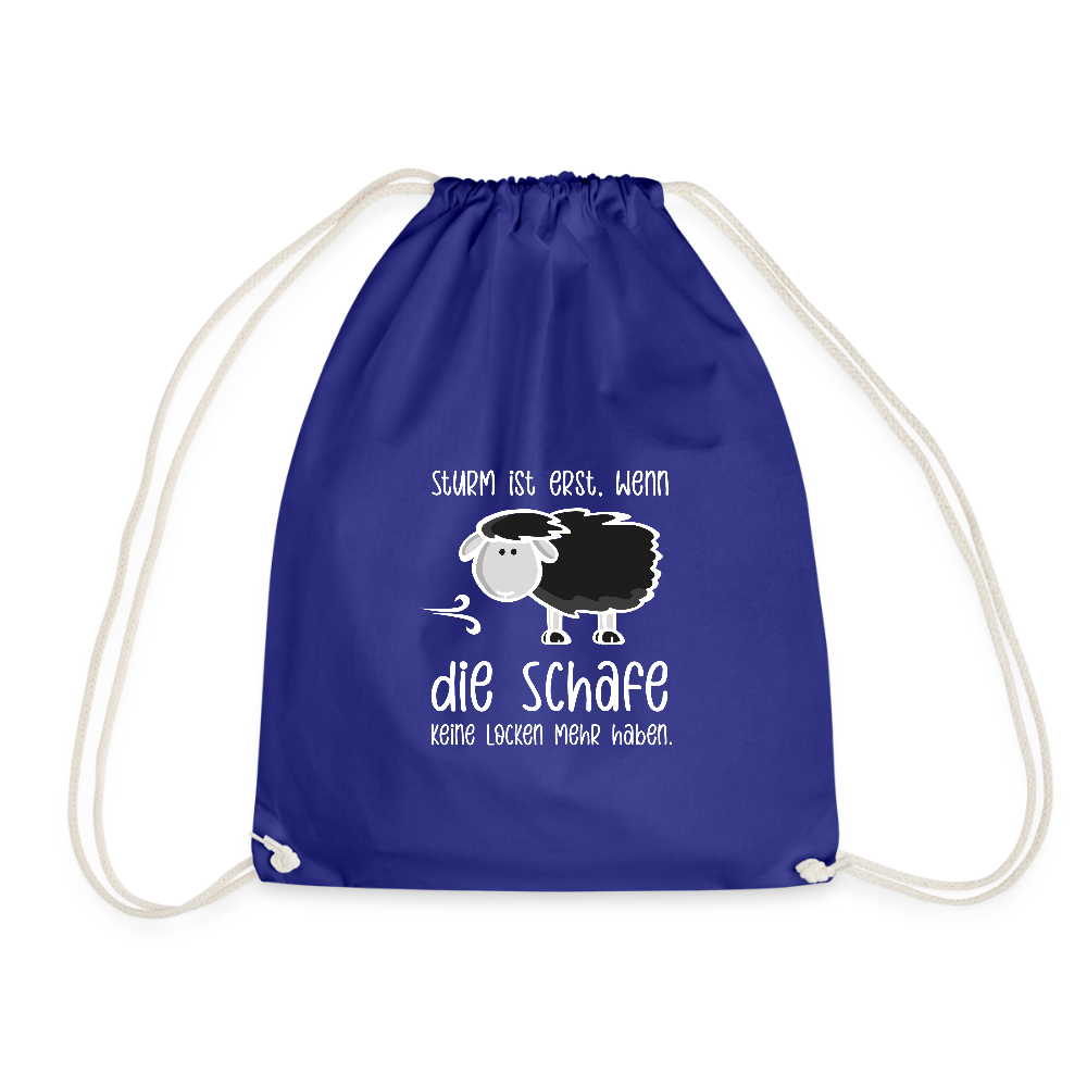 Turnbeutel - Schaf (weiss) - Königsblau