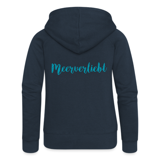 Frauen Premium Kapuzenjacke - Meerverliebt - Navy