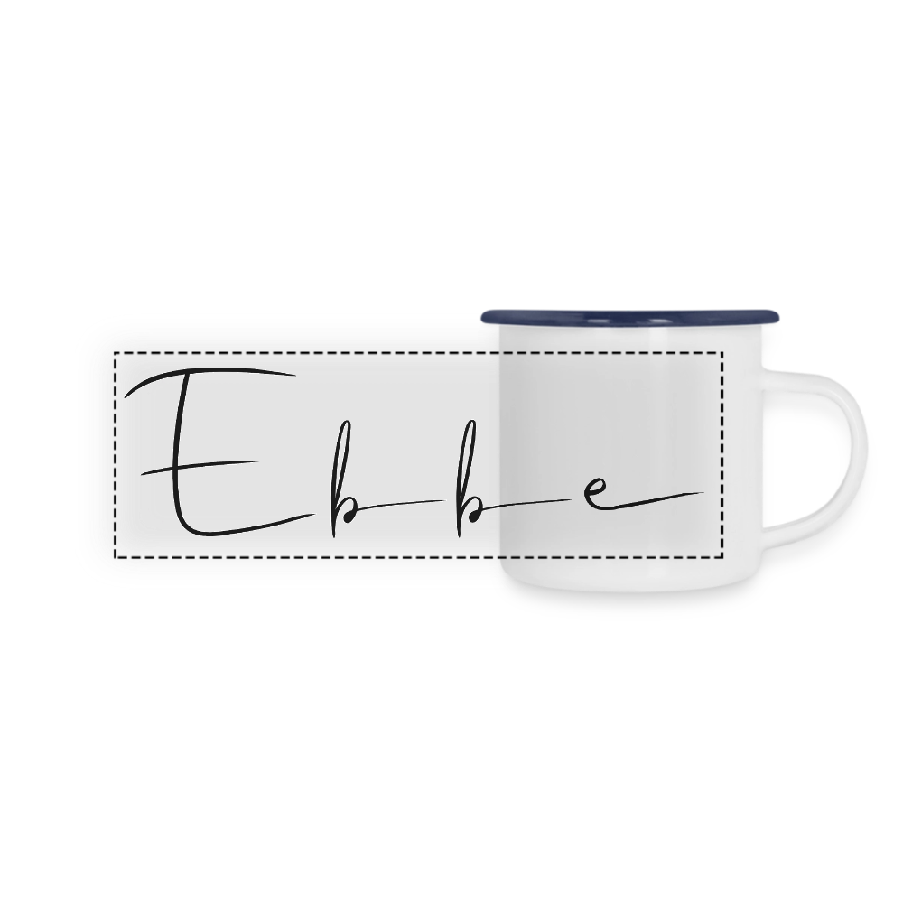 Ebbe - Panorama Emaille-Tasse - Weiß/Blau