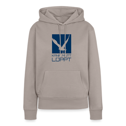 Damen Premium Hoodie - kann, mutt, löppt - Taupe