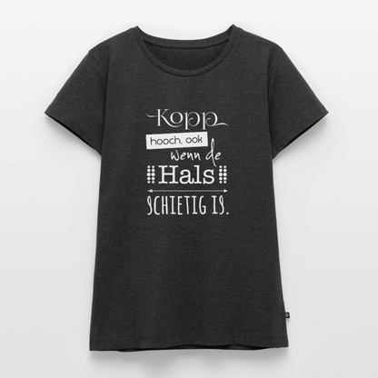 Damen Premium Bio T-Shirt - Kopp hooch (weiss) - Anthrazit meliert