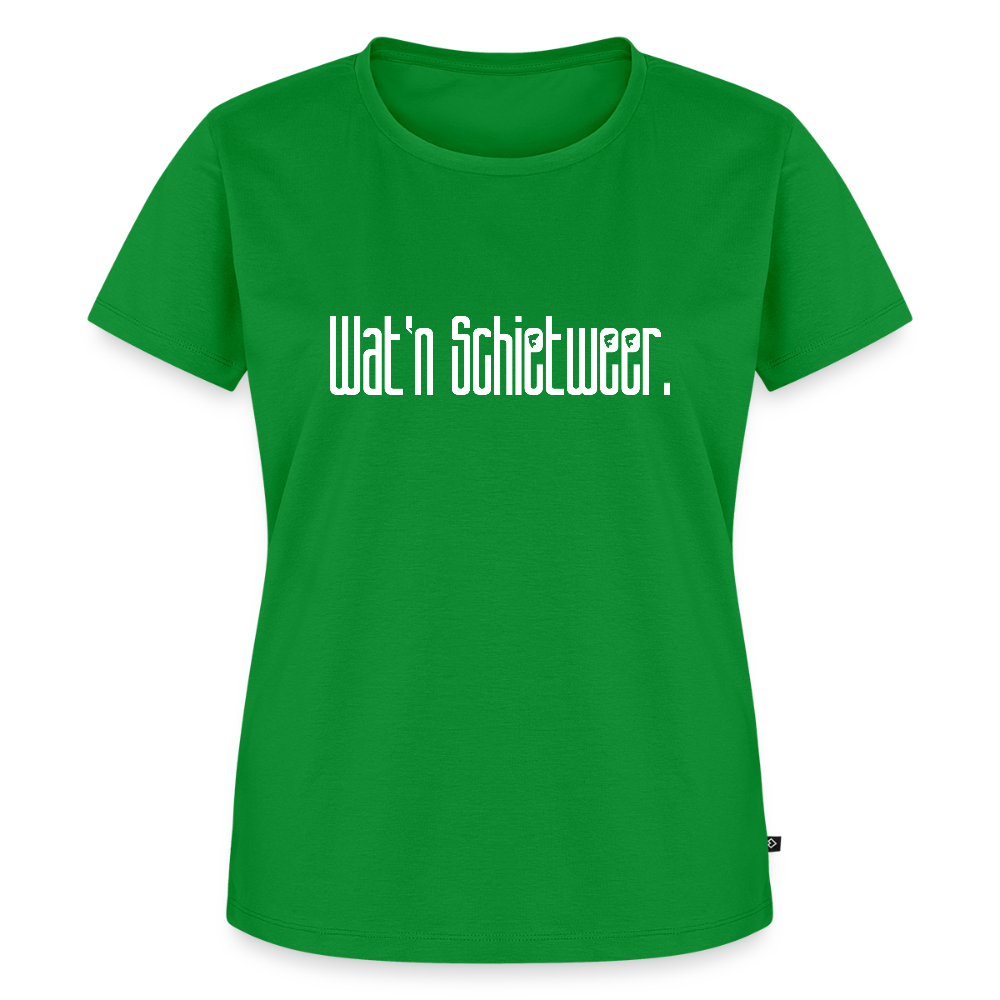 Damen Premium Bio T-Shirt - wat'n Schietweer (weiss) - Grün