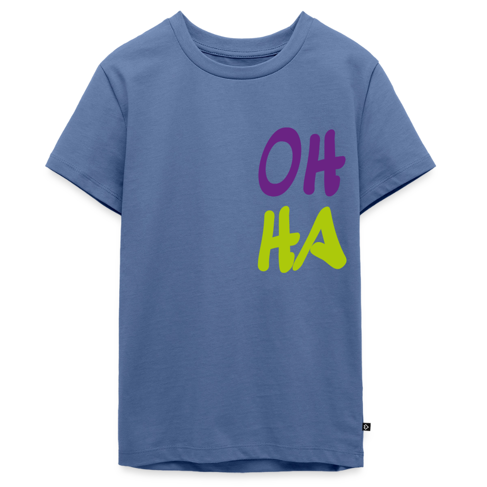 Teenager Premium T-Shirt "Oh ha" - Taubenblau
