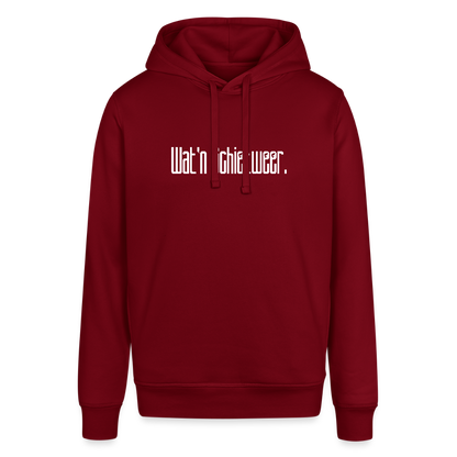 Unisex Bio-Hoodie - wat'n Schietweer (weiss) - Burgunderrot