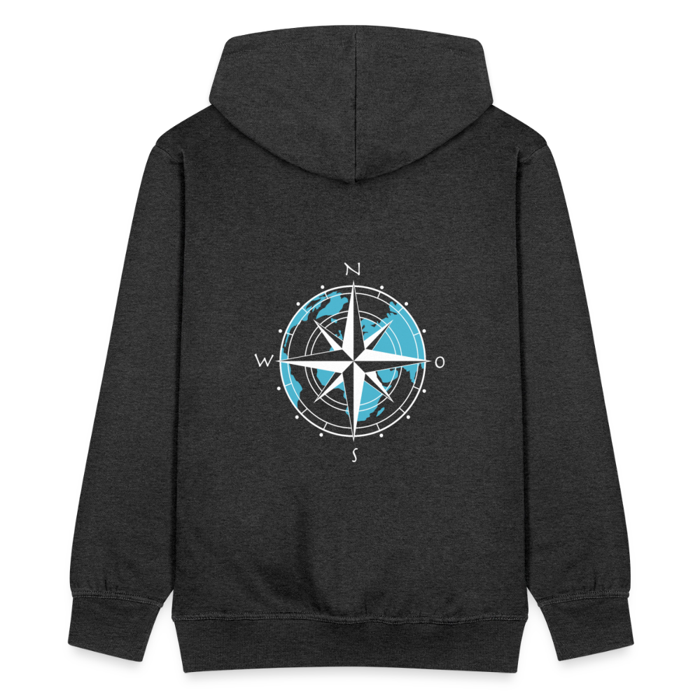 Herren Premium Kapuzenjacke - Kompass (weiss) - Anthrazit