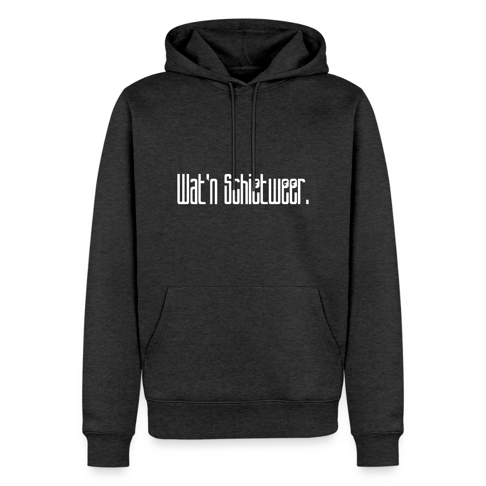 Herren Premium Hoodie - wat'n Schietweer (weiss) - Anthrazit meliert