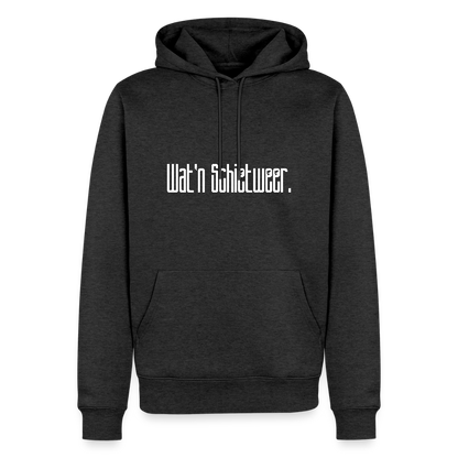 Herren Premium Hoodie - wat'n Schietweer (weiss) - Anthrazit meliert