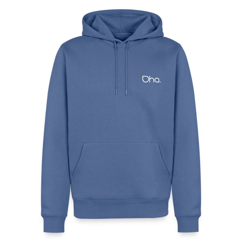 Oha (weiß) - Herren Premium Hoodie - Taubenblau