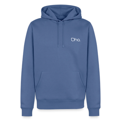 Oha (weiß) - Herren Premium Hoodie - Taubenblau