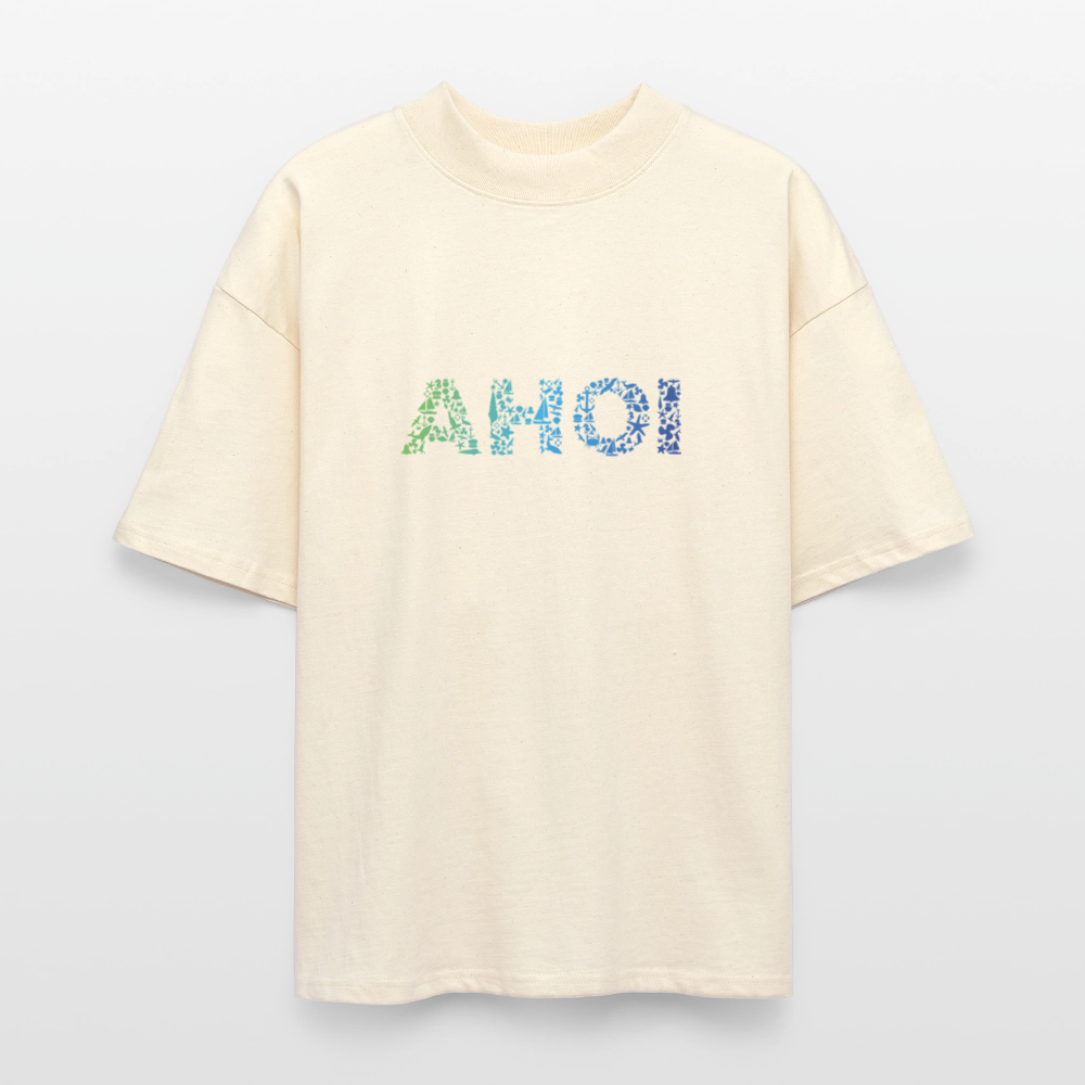 Unisex Oversize Bio-T-Shirt  - Ahoi doodles - Weißgrau