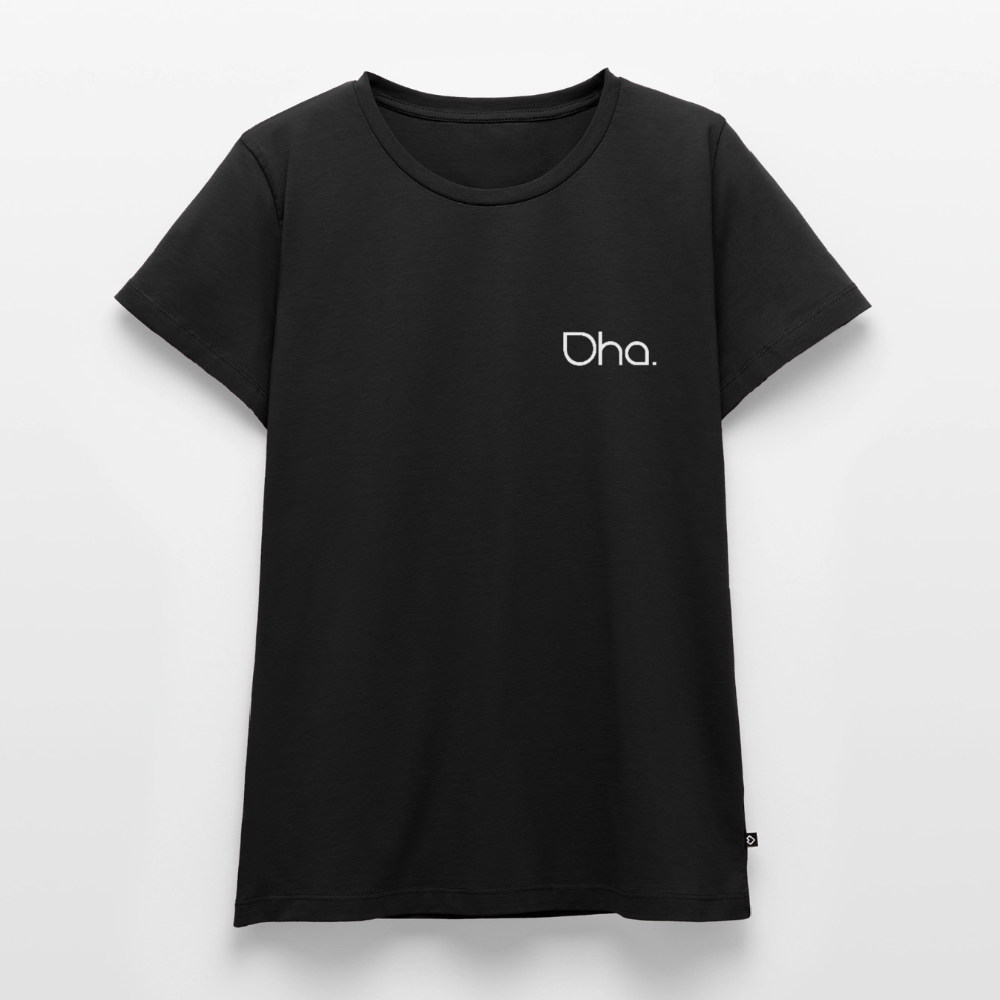 Oha (weiß) - Damen Premium Bio T-Shirt - Schwarz
