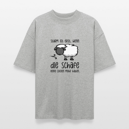 Unisex Oversize Bio-T-Shirt - Schaf - Grau meliert