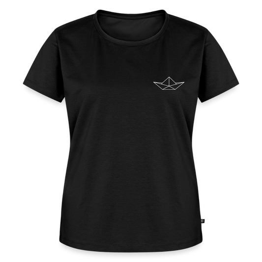 Damen Premium Bio T-Shirt - Origami Boot (weiss) - Schwarz
