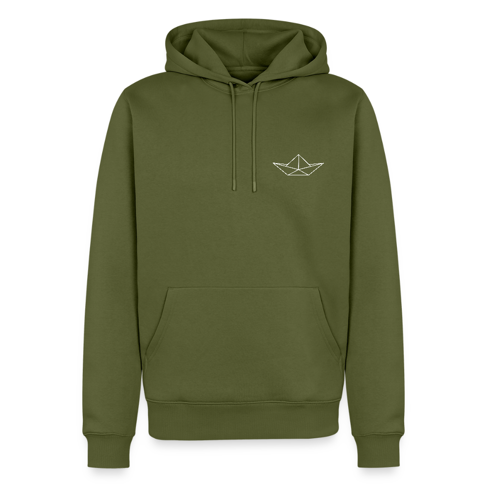 Herren Premium Hoodie - Origami Boot (weiss) - Khaki