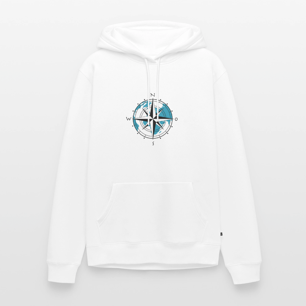 Herren Premium Hoodie - Kompass - Weiß