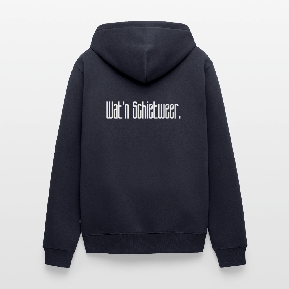 Herren Premium Kapuzenjacke - wat'n Schietweer (weiss) - Navy