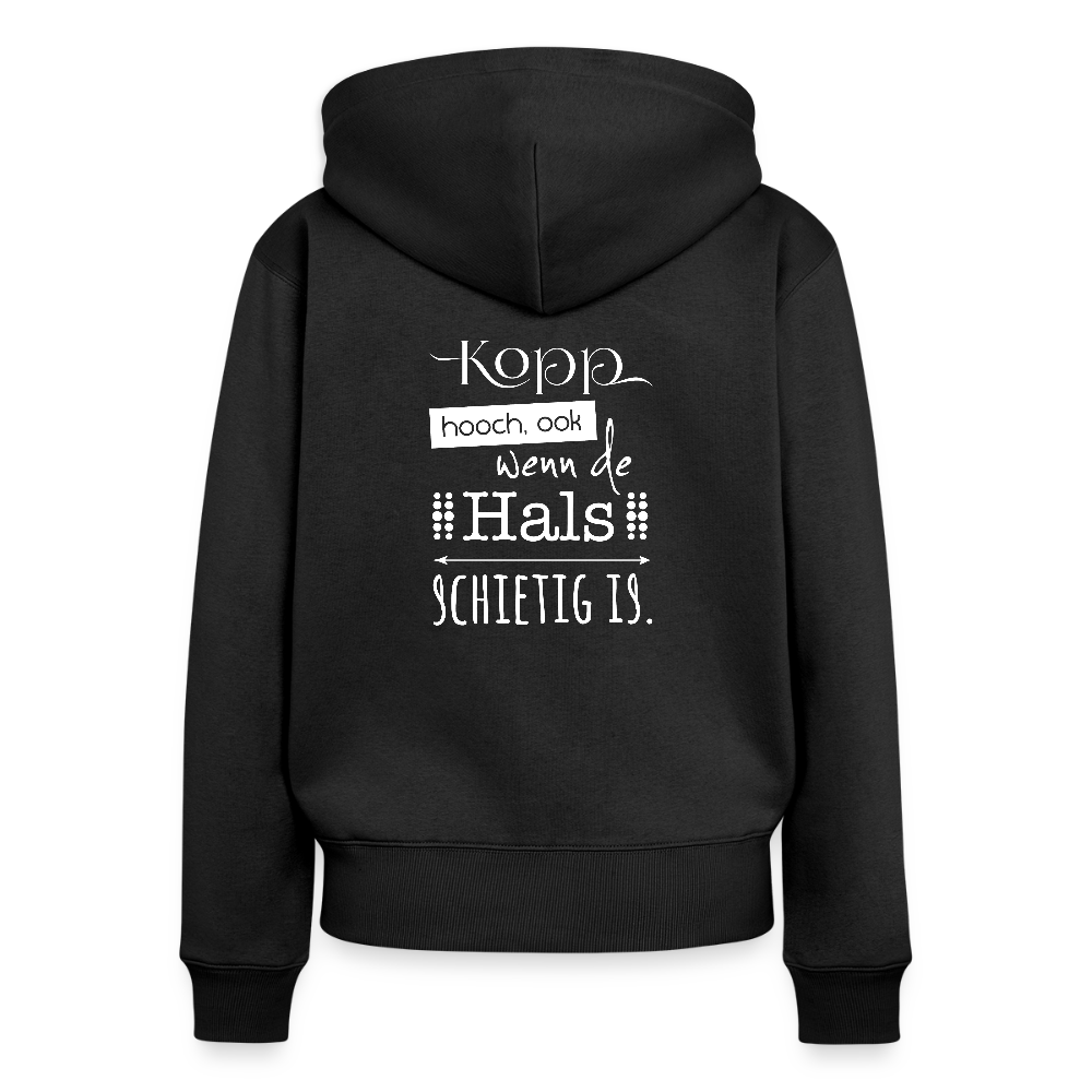 Damen Premium Kapuzenjacke - Kopp hooch (weiss) - Schwarz