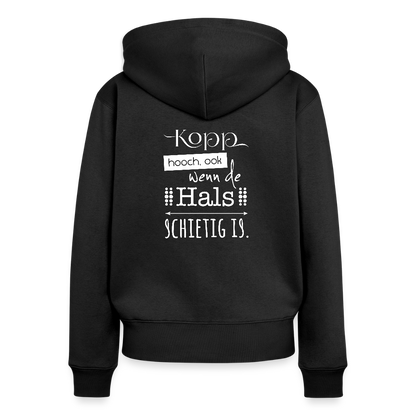Damen Premium Kapuzenjacke - Kopp hooch (weiss) - Schwarz
