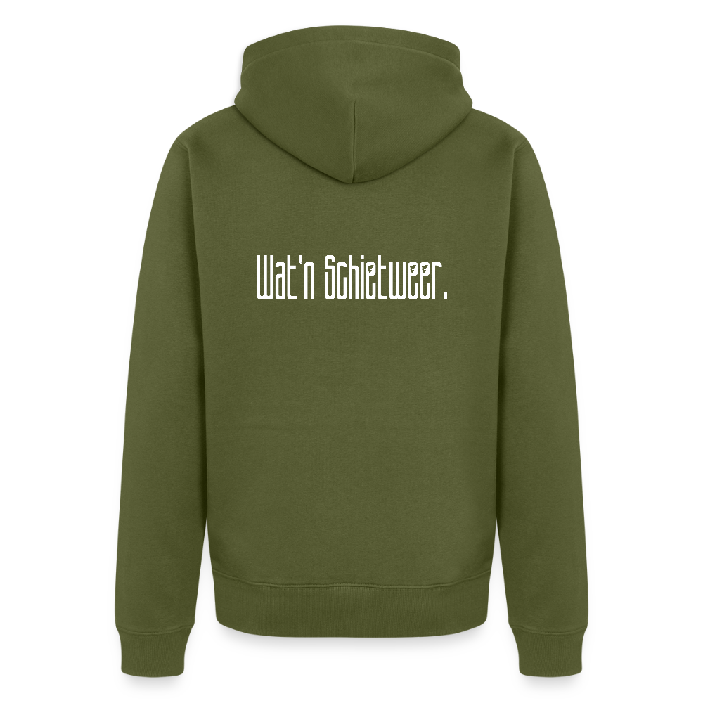 Herren Premium Kapuzenjacke - wat'n Schietweer (weiss) - Khaki